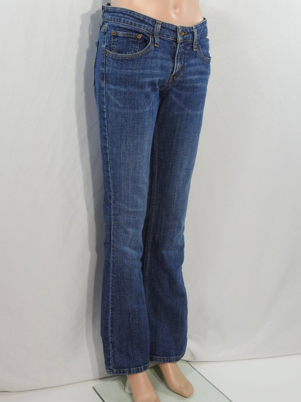 Levis 518 Sz 7 Superlow Jeans Womens Denim Bootcut Distressed Y2K